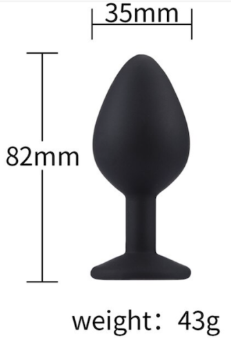 Silikonowy korek analny, plug czarny rozmiar M (