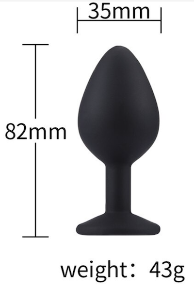 Silikonowy korek analny, plug czarny rozmiar M (