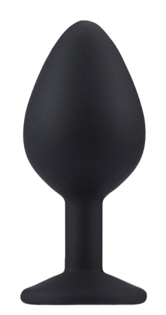 Silikonowy korek analny, plug czarny rozmiar M (