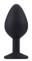 Silikonowy korek analny, plug czarny rozmiar M (