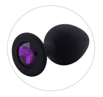 Silikonowy korek analny, plug czarny rozmiar M (