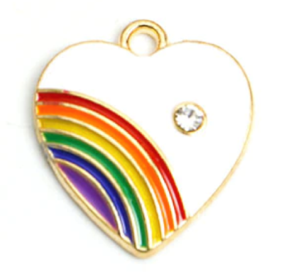 Zawieszka serce białe PRIDE LGBT