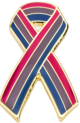 Pin, przypinka kokardka biseksualna PRIDE LGBT