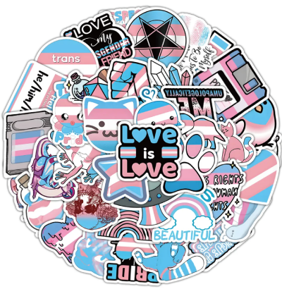 Naklejka, nalepka, wlepa, wklejka transpłciowe PRIDE LGBT 60 szt