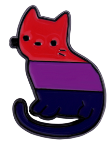 Pin, przypinka kotek biseksualny PRIDE LGBT