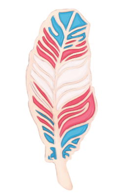 Pin, przypinka piórko transpłciowa PRIDE LGBT