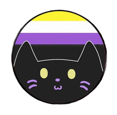 Pin, przypinka kotek niebinarny  PRIDE LGBT