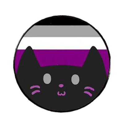 Pin, przypinka kotek aseksualny PRIDE LGBT