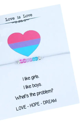 Opaska, bransoletka z koralikami biseksualna PRIDE LGBT