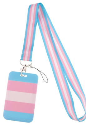 Smycz transpłciowa flaga PRIDE LGBT z etui na kartę/identyfikator