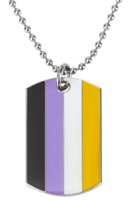 Nieśmiertelnik flaga niebinarna PRIDE LGBT