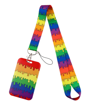 Smycz  farba PRIDE  LGBT z etui na kartę/identyfikator