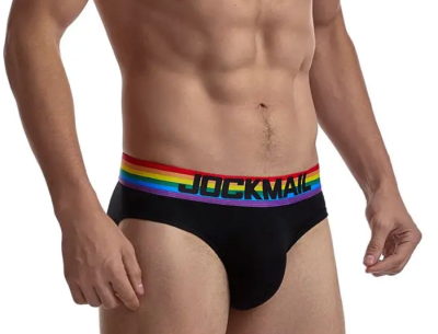 Slipy, slipki, majtki Jockmail czarne, PRIDE LGBT rozm. L