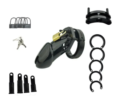 Klatka na penisa zamykana, chastity, męski pas cnoty - mniejsza