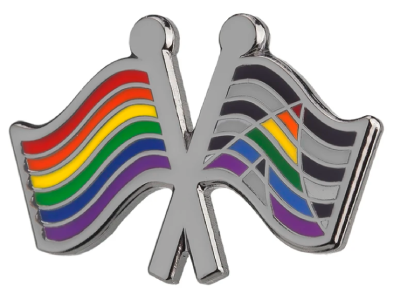 Pin, przypinka flagi Straight Ally i PRIDE LGBT