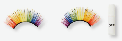 Sztuczne, tęczowo-złote rzęsy PRIDE LGBT