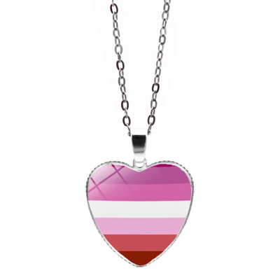 Wisiorek na łańcuszku serce lesbijskie v.2 PRIDE LGBT