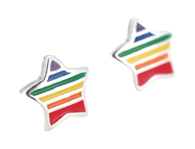 Kolczyki wkrętki, gwiazdki PRIDE LGBT