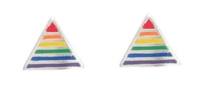 Kolczyki wkrętki, trójkąty PRIDE LGBT
