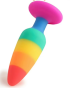 Silikonowy korek analny, plug tęczowy większy PRIDE LGBT