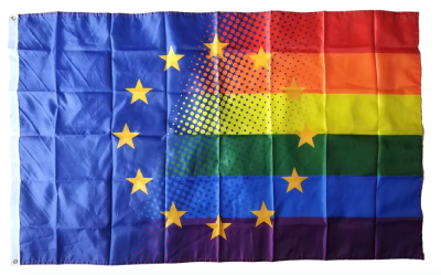 Duża flaga Unia Europejska, UE, EU PRIDE LGBT 90x150 cm