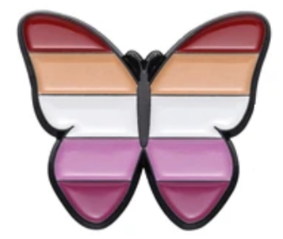 Pin, przypinka, motyl lesbijski PRIDE LGBT