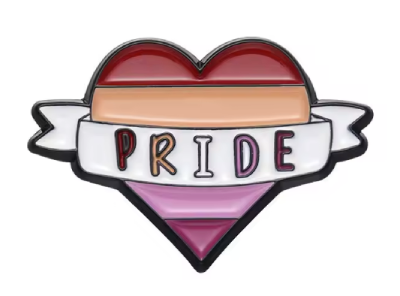 Pin, przypinka, serce lesbijski PRIDE LGBT