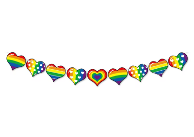 Girlanda z tęczowych serduszek PRIDE LGBT - 3m