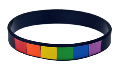 Opaska silikonowa czarna PRIDE LGBT