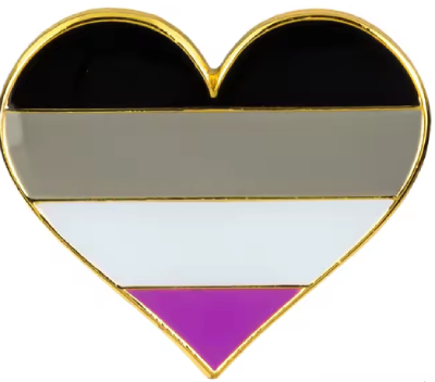 Pin, przypinka serce aseksualne PRIDE LGBT