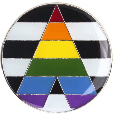 Pin, przypinka flaga Straight Ally okrągła