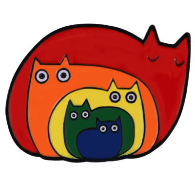 Pin, przypinka kotek PRIDE LGBT