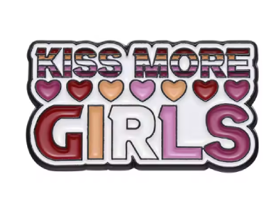Pin, przypinka lesbijska Kiss more girls PRIDE LGBT