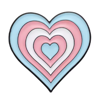 Pin, przypinka serce transpłciowe, warstwowe PRIDE LGBT