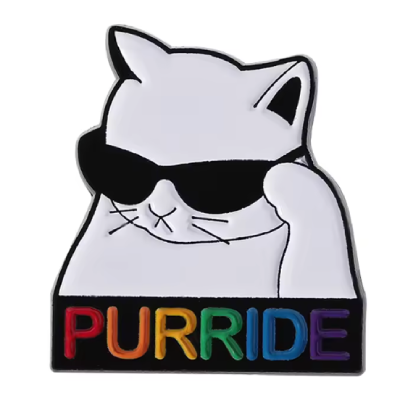 Pin, przypinka kotek PURRIDE PRIDE LGBT