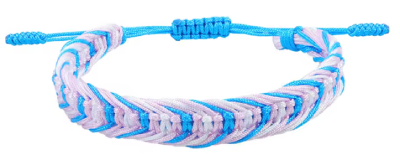 Opaska, bransoletka z muliny, regulowana  transpłciowa PRIDE