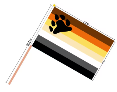 Mała flaga, chorągiewka BEAR miśkowa PRIDE LGBT 14x21 cm