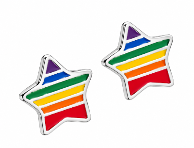 Kolczyki wkrętki, gwiazdki PRIDE