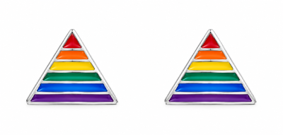 Kolczyki wkrętki, trójkąty PRIDE