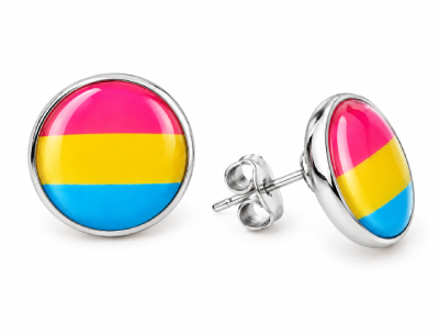 Kolczyki wkrętki panseksualne PRIDE