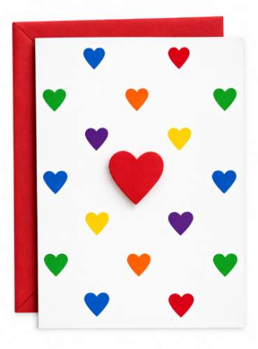 Kartka pocztowa, pocztówka serduszka PRIDE LGBT