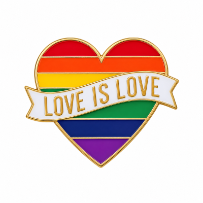 Pin, przypinka serce Love is love PRIDE