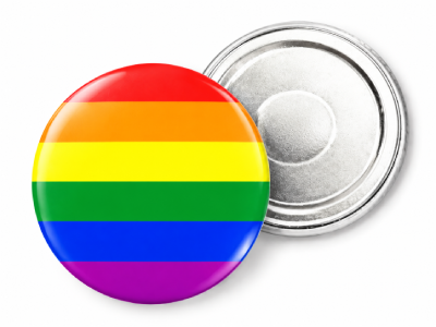 Magnes okrągły, tęczowa flaga PRIDE