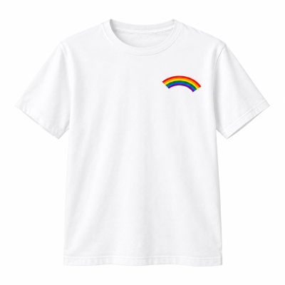 Męska koszulka tęcza PRIDE LGBT biała