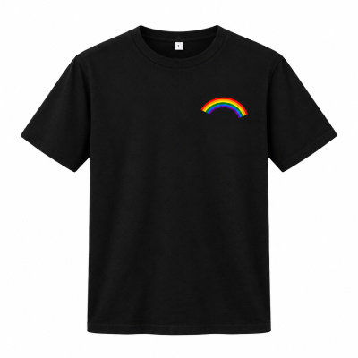 Męska koszulka tęcza PRIDE LGBT czarna