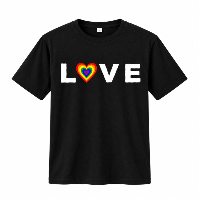 Damska koszulka LOVE PRIDE LGBT czarna