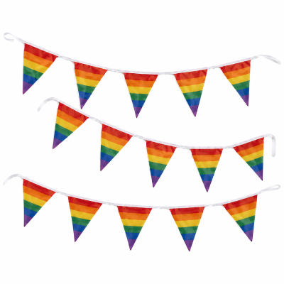 Girlanda z chorągiewek trójkątnych, tęczowa PRIDE