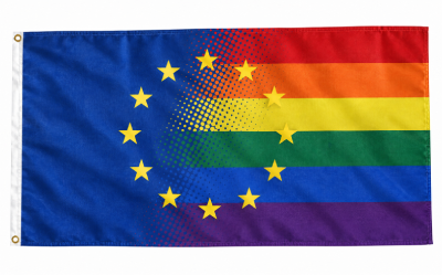 Duża flaga Unia Europejska, UE, EU PRIDE LGBT 90x150 cm
