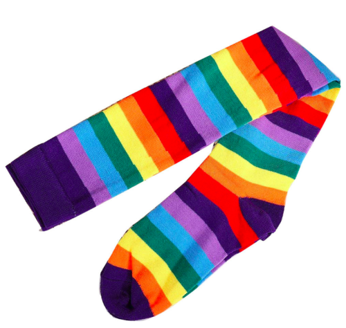 Długie zakolanówki w kolorach tęczy LGBT
