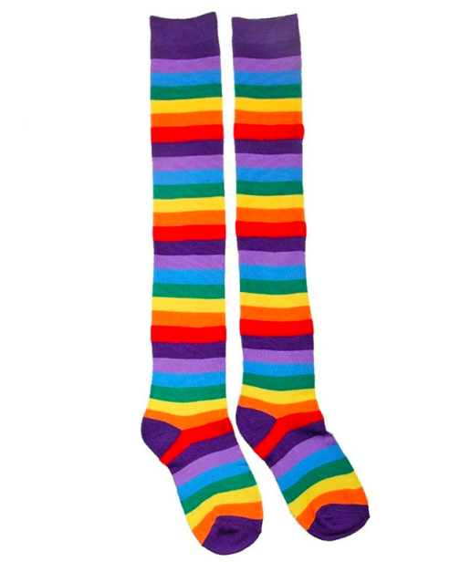 Długie zakolanówki w kolorach tęczy LGBT